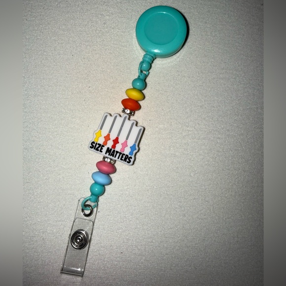 Handcrafted Phlebotomy Colorful Beaded  Badge Holder - Picture 1 of 1
